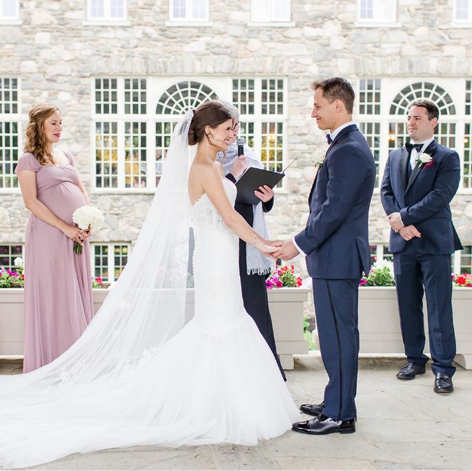bride and groom saying their vows
